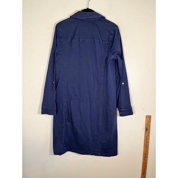 J Jill Shirt Dress 6 Blue Preppy Resort Classic Chic Retro Neutral Minimalist - Picture 9 of 11